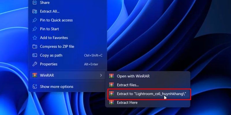 Giải nén bằng 7-zip hoặc winrar đề được nha